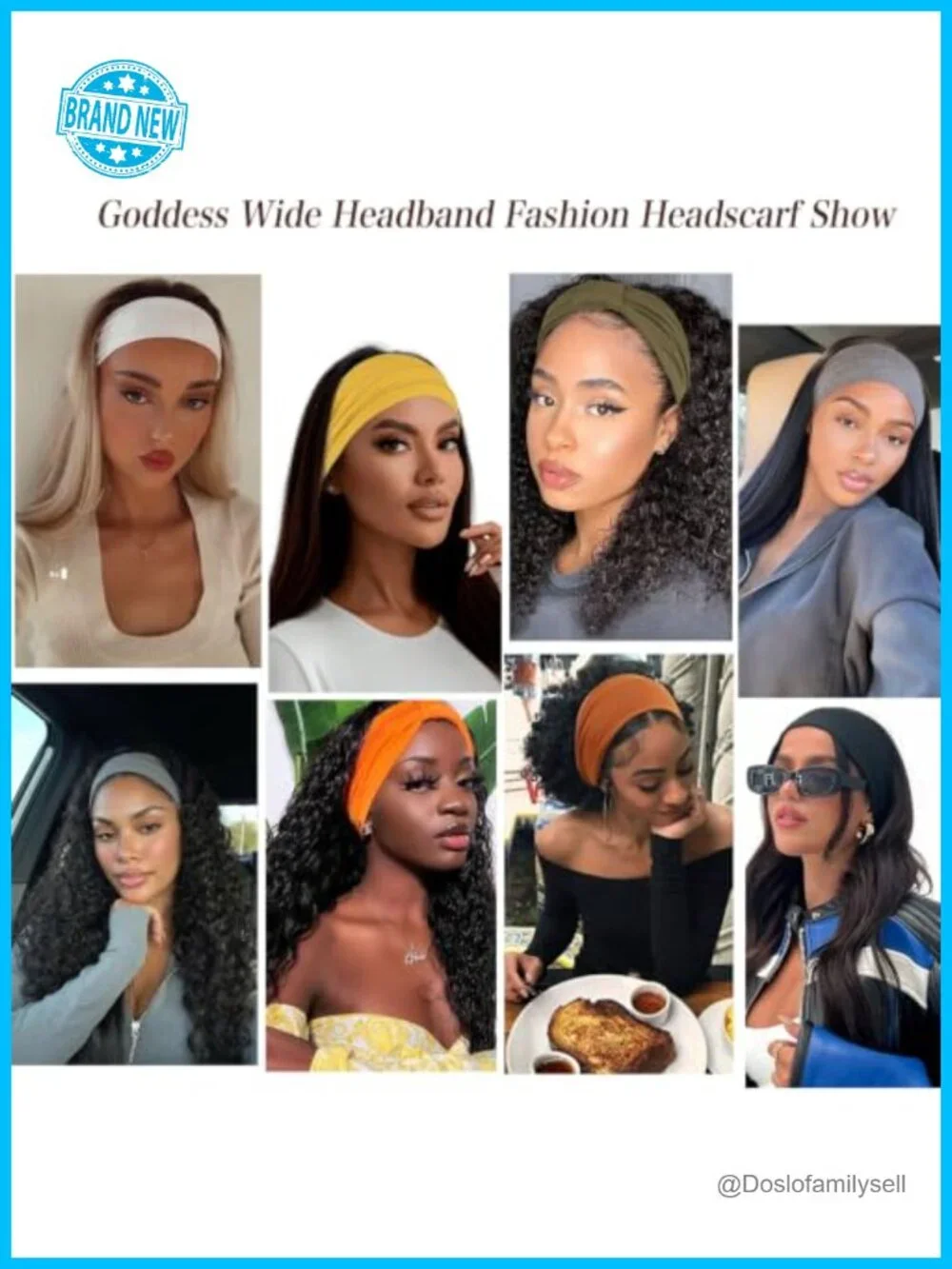 Wide Knotted Non-Slip Wrap Headband Boho Elastic Hair Scarf for Yoga Sports